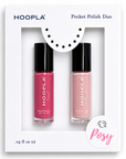 Clean Pocket Nail Polish Duo - Posy featuring two mini bottles of vegan, clean beauty nail polish in vibrant and soft pink shades by HOOPLA.
