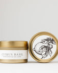 Citrus Basil : Tin Soy Candle ( spring fresh )
