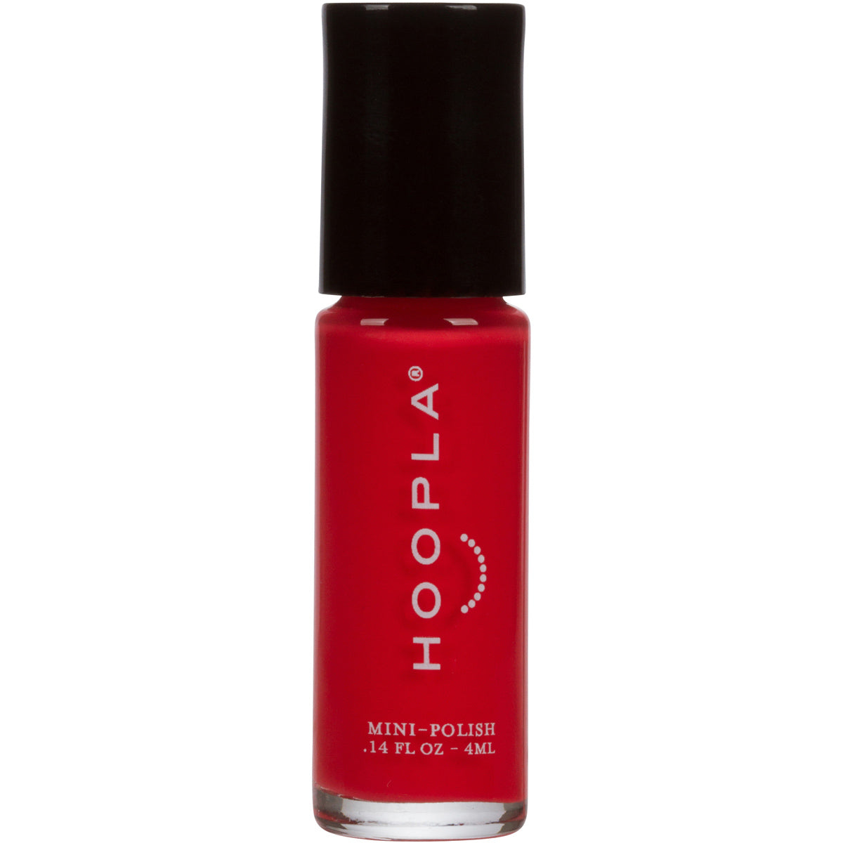 Red nail polish bottle from the Pocket Polish Set - Sun+Sand by HOOPLA, featuring clean beauty, vegan formula for vibrant nail color and nail treatments.